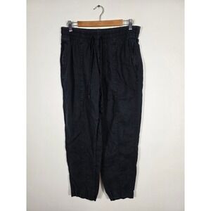 Athleta Linen Blend‎ Jogger Pants Women's Size Small Black Drawstring Casual
